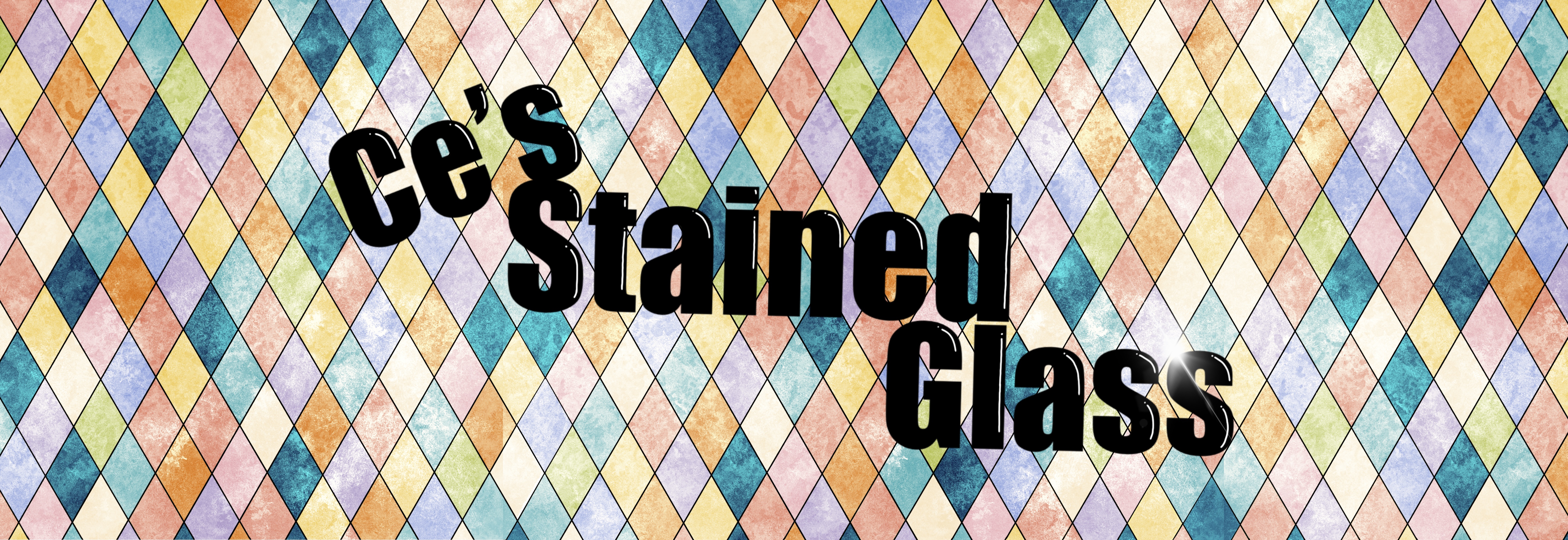 Company Logo Ce's Stained Glass over diamond pattern