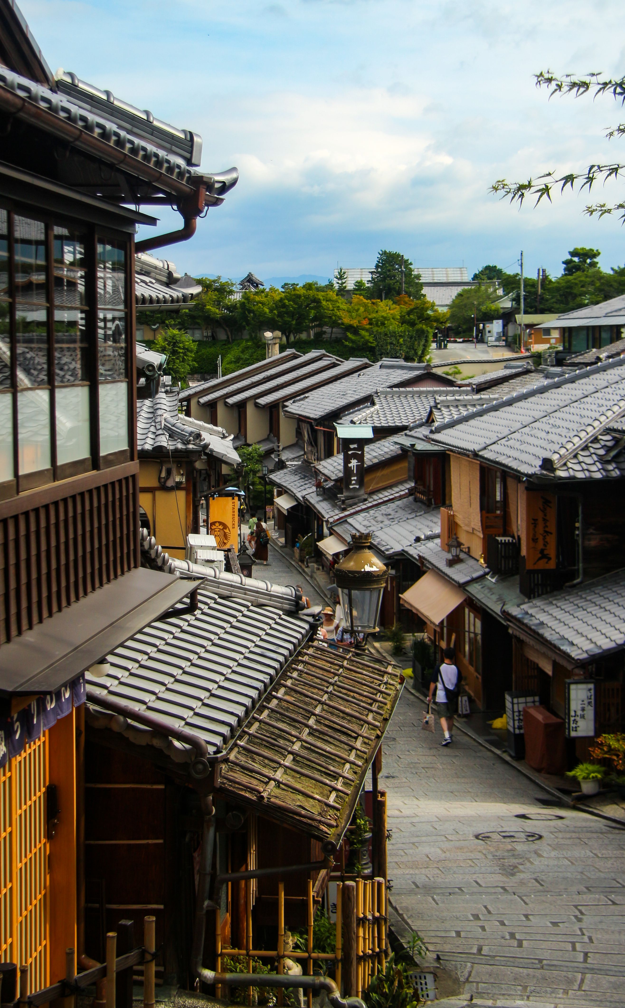 Japanese style structures in a neighborhood layout
